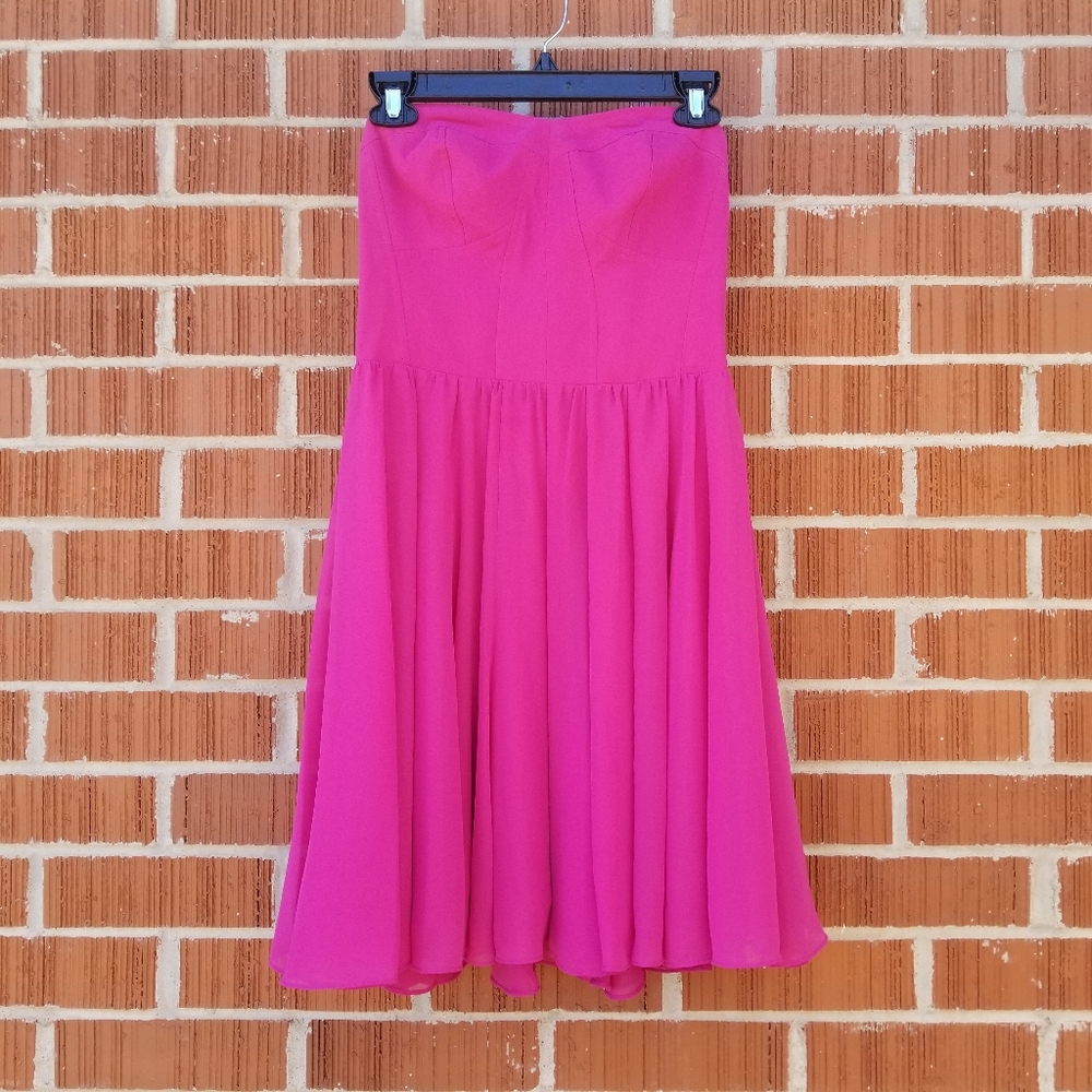 Guess magenta strapless dress
